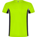 Vert fluo - Noir uni - Front - Roly - T-shirt SHANGHAI - Homme