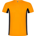 Orange fluo - Noir uni - Front - Roly - T-shirt SHANGHAI - Homme