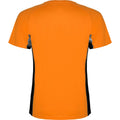 Orange fluo - Noir uni - Back - Roly - T-shirt SHANGHAI - Homme