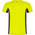 Jaune fluo - Noir uni - Front - Roly - T-shirt SHANGHAI - Homme