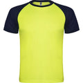 Jaune fluo - Bleu marine - Front - Roly - T-shirt INDIANAPOLIS - Adulte