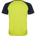 Jaune fluo - Bleu marine - Back - Roly - T-shirt INDIANAPOLIS - Adulte