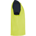 Jaune fluo - Bleu marine - Side - Roly - T-shirt INDIANAPOLIS - Adulte