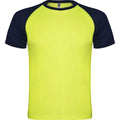 Jaune fluo - Bleu marine - Front - Roly - T-shirt INDIANAPOLIS - Enfant