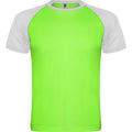 Blanc - Vert fluo - Front - Roly - T-shirt INDIANAPOLIS - Enfant