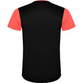 Corail fluo - Noir uni - Back - Roly - T-shirt DETROIT - Adulte