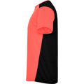 Corail fluo - Noir uni - Lifestyle - Roly - T-shirt DETROIT - Adulte