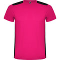 Fuchsia - Noir uni - Front - Roly - T-shirt DETROIT - Adulte