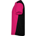 Fuchsia - Noir uni - Lifestyle - Roly - T-shirt DETROIT - Adulte