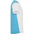 Blanc - Turquoise vif - Side - Roly - T-shirt DETROIT - Adulte