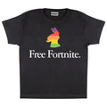 Noir - Side - Free Fortnite - T-shirt RAINBOW - Fille