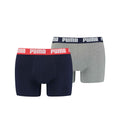 Gris - Bleu marine - Front - Puma - Boxers BASIC - Homme