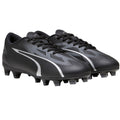 Noir - Argenté - Front - Puma - Chaussures de foot ULTRA PLAY - Enfant