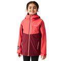 Rouge foncé - Rouge ciel - Side - Regatta - Veste imperméable TREKKTAIN - Fille