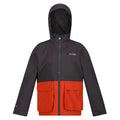 Gris phoque - Rouge orangé - Front - Regatta - Veste imperméable HYWELL - Enfant