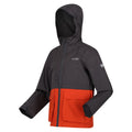 Gris phoque - Rouge orangé - Side - Regatta - Veste imperméable HYWELL - Enfant