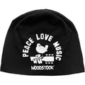 Noir - Front - Woodstock - Bonnet PEACE - LOVE - MUSIC - Adulte