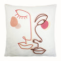 Rose - Blanc - Front - Furn - Housse de coussin DUO