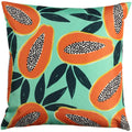 Turquoise pâle - Orange - Front - Furn - Housse de coussin d'extérieur