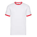 Blanc - Rouge - Front - Fruit of the Loom - T-shirt - Adulte