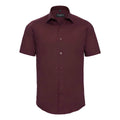 Bordeaux sombre - Front - Russell Collection - Chemise - Homme