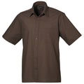 Marron - Front - Premier - Chemise à manches courtes - Homme