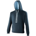 Bleu marine- Bleu ciel - Front - Awdis - Sweatshirt VARSITY - Homme