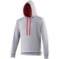 Gris- Rouge - Front - Awdis - Sweatshirt VARSITY - Homme