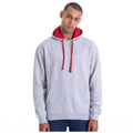 Gris- Rouge - Side - Awdis - Sweatshirt VARSITY - Homme