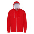 Rouge feu-Blanc arctique - Front - Awdis - Sweatshirt à capuche et fermeture zippée - Homme