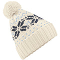 Blanc cassé-Bleu marine - Front - Beechfield Fair Isle - Bonnet tricoté - Adulte unisexe