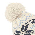 Blanc cassé-Bleu marine - Side - Beechfield Fair Isle - Bonnet tricoté - Adulte unisexe