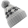 Gris clair-Noir - Front - Beechfield Fair Isle - Bonnet tricoté - Adulte unisexe