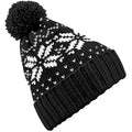 Noir-Blanc - Front - Beechfield Fair Isle - Bonnet tricoté - Adulte unisexe