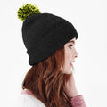 Noir-vert fluo - Back - Beechfield - Bonnet SNOWSTAR - Fille