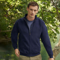 Bleu marine profond - Side - Fruit Of The Loom - Sweatshirt à fermeture zippée - Homme