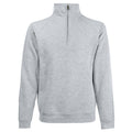 Gris - Front - Fruit Of The Loom - Sweatshirt à fermeture zippée 1 quart - Homme