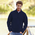 Bleu marine profond - Back - Fruit Of The Loom - Sweatshirt à fermeture zippée 1 quart - Homme