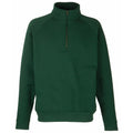 Vert bouteille - Front - Fruit Of The Loom - Sweatshirt à fermeture zippée 1 quart - Homme