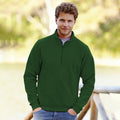 Vert bouteille - Back - Fruit Of The Loom - Sweatshirt à fermeture zippée 1 quart - Homme