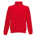 Rouge - Front - Fruit Of The Loom - Sweatshirt à fermeture zippée 1 quart - Homme