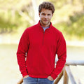 Rouge - Back - Fruit Of The Loom - Sweatshirt à fermeture zippée 1 quart - Homme