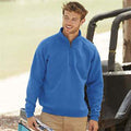 Bleu roi - Side - Fruit Of The Loom - Sweatshirt à fermeture zippée 1 quart - Homme