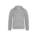 Gris - Front - B&C - Sweatshirt à capuche et fermeture zippée - Enfant unisexe