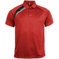 Rouge-Noir-Gris - Front - Kariban - Polo à manches courtes - Homme