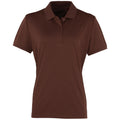 Marron - Front - Premier Coolchecker - Polo à manches courtes - Femme