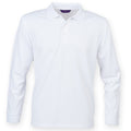 Blanc - Front - Henbury - Polo à manches longues - Hommes