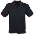 Noir-Rouge - Front - Henbury - Polo à manches courtes - Homme