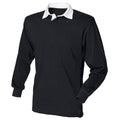 Noir - Blanc - Front - Front Row - Polo de rugby à manches longues 100% coton - Homme