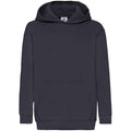 Bleu marine foncé - Front - Fruit Of The Loom - Sweat à capuche - Enfant unisexe